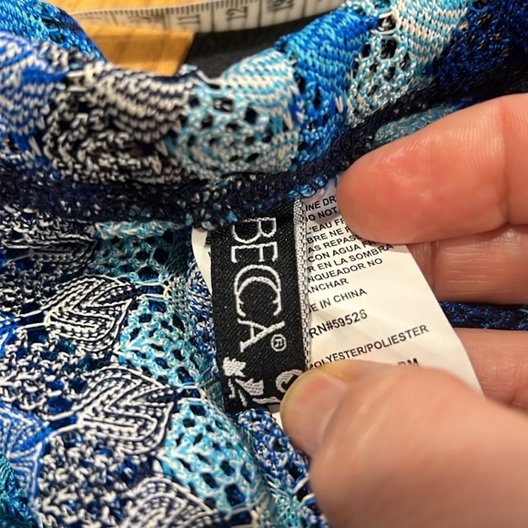 Becca blue crocheted like split leg coverup pants size small - Picture 14 of 16